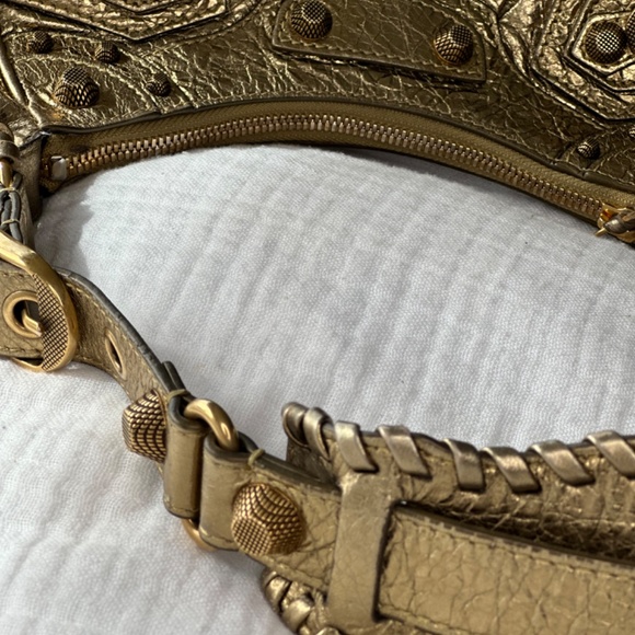 BALENCIAGA Cagole XS Studded Metallic Shoulder Bag - Picture 6 of 9